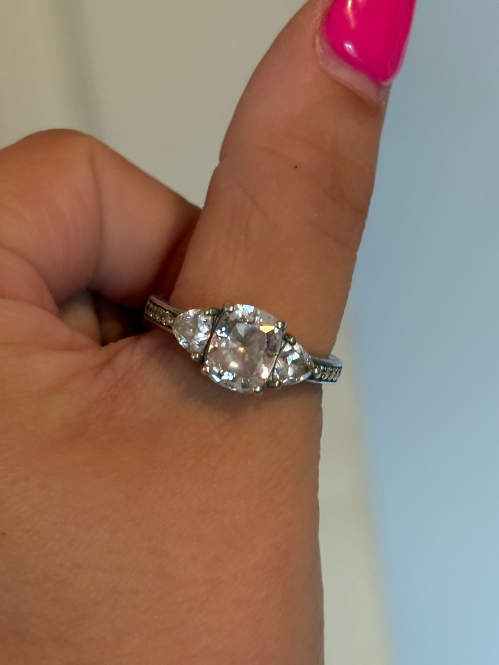 Sterling Silver CZ Sz 9 Ring Made in Vietnam